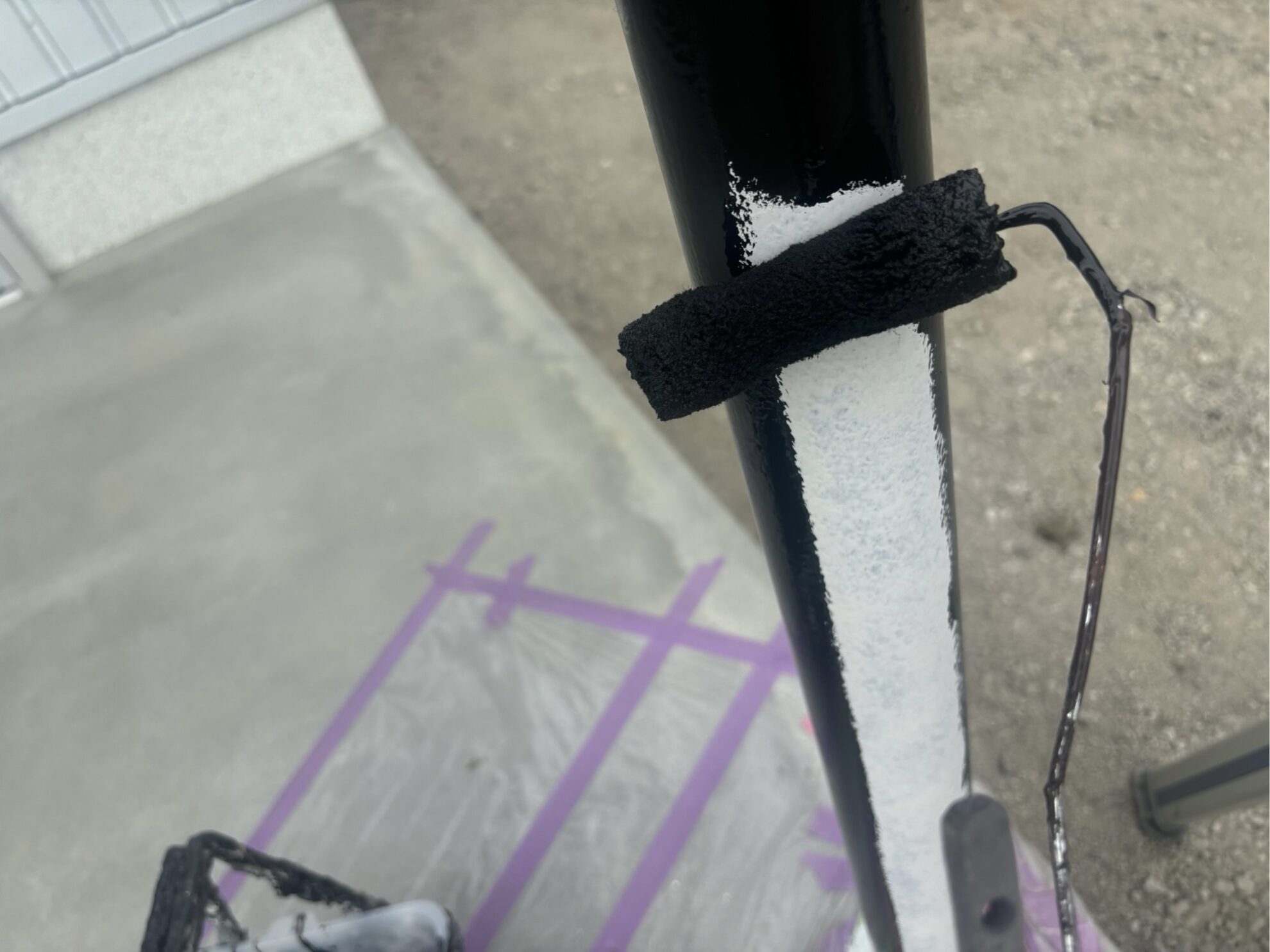 津市 外構ポール塗装 施工前 新築住宅 門柱