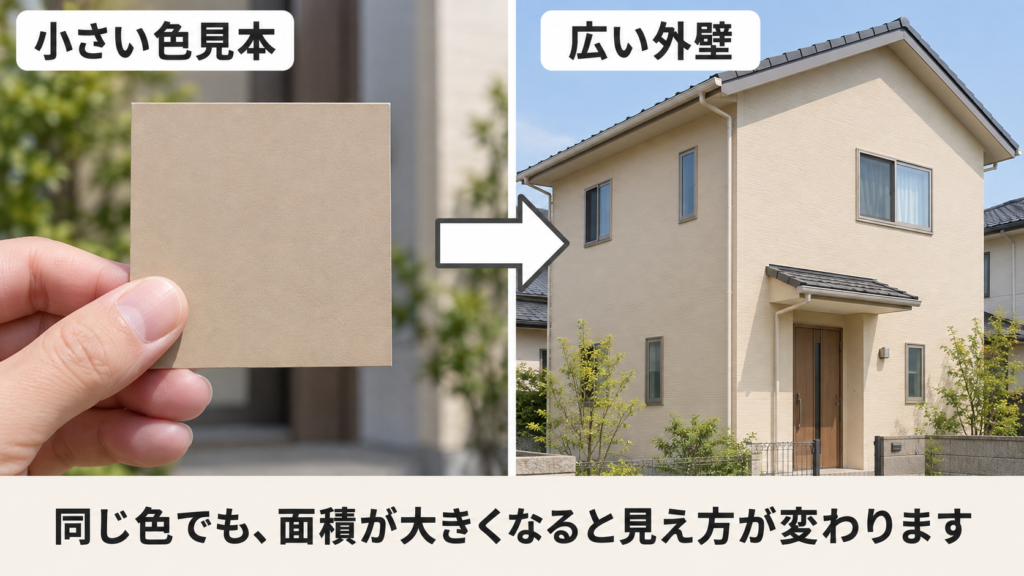 津市の外壁塗装で色選びに失敗しないために|面積効果と塗板確認のポイント